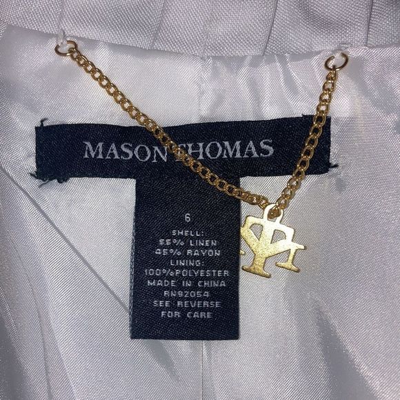 Womens Mason Thomas White Blazer Jacket size 6 - Picture 3 of 10